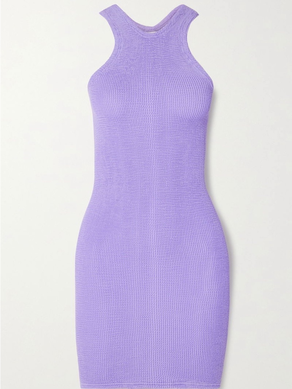 Hunza G Purple Lilac Ribbed Tank Mini Resortcore Swim Dress - Picture 3 of 13